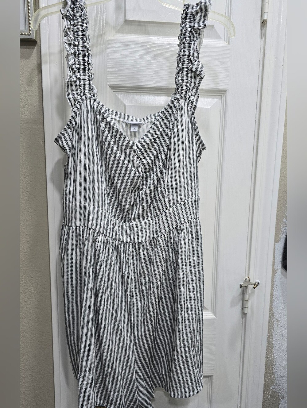 Torrid Striped Gray & White Womens Romper